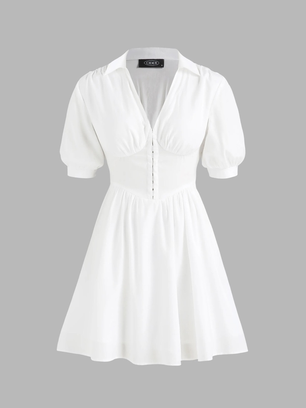 CIDER SOLID SHORT SLEEVE MINI DRESS